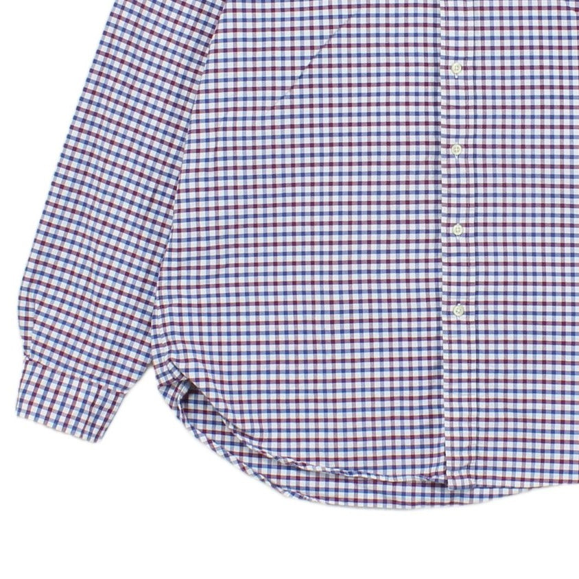 Mens Check Shirt Button Down Long Sleeve Cotton