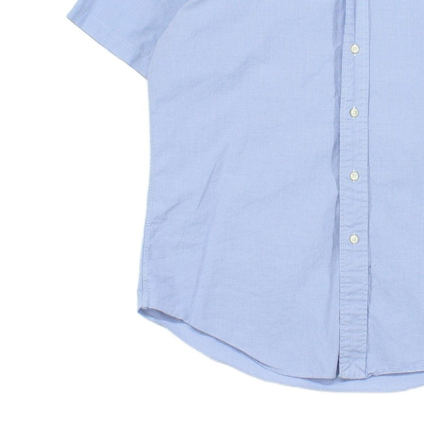 Mens Check Shirt Button Down Short Sleeve