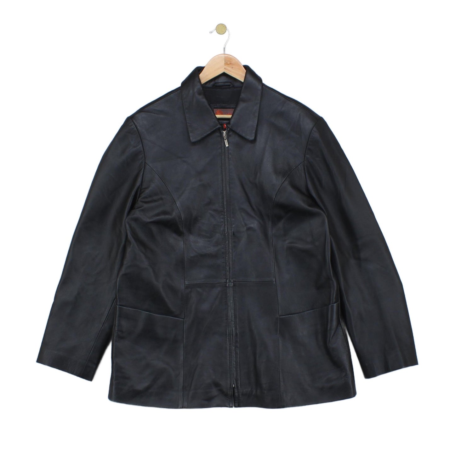 Womens Leather Jacket Collared