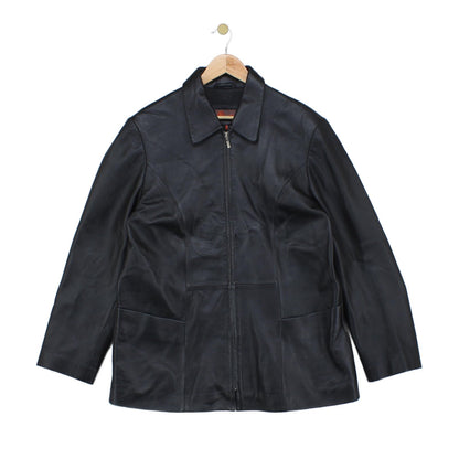Womens Leather Jacket Collared