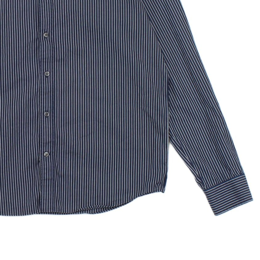 Mens Striped Shirt Button Up Long Sleeve