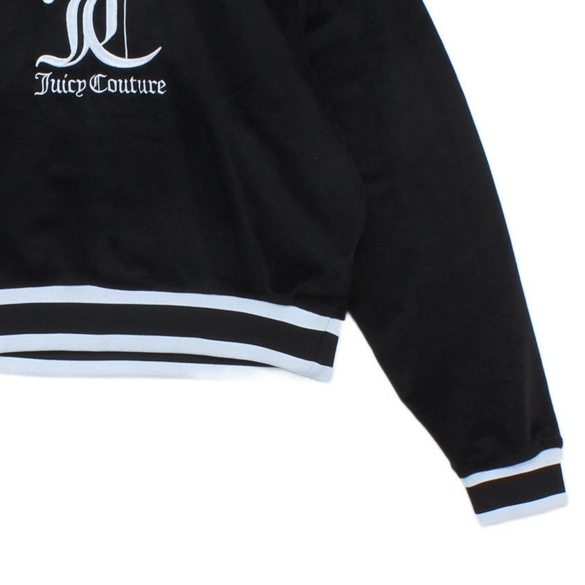 Womens Velour Sweatshirt Embroidered Logo