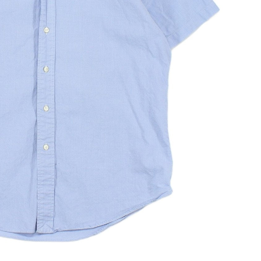 Mens Check Shirt Button Down Short Sleeve