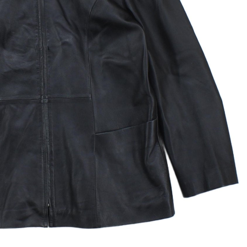 Womens Leather Jacket Collared