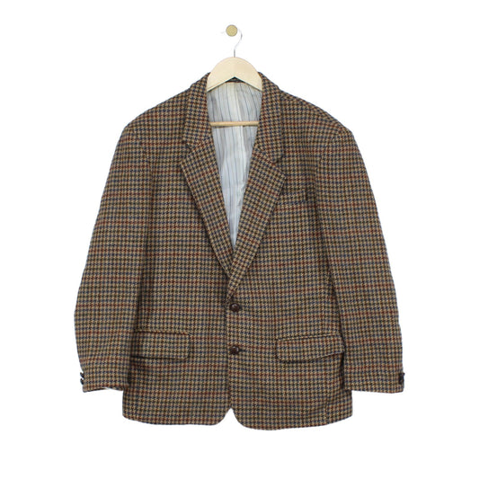 Mens Tweed Blazer Uk Made Check Pattern