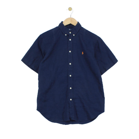 Boys Linen Shirt Button Down Short Sleeve