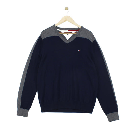 Mens Wool V-Neck Jumper Golf Knit
