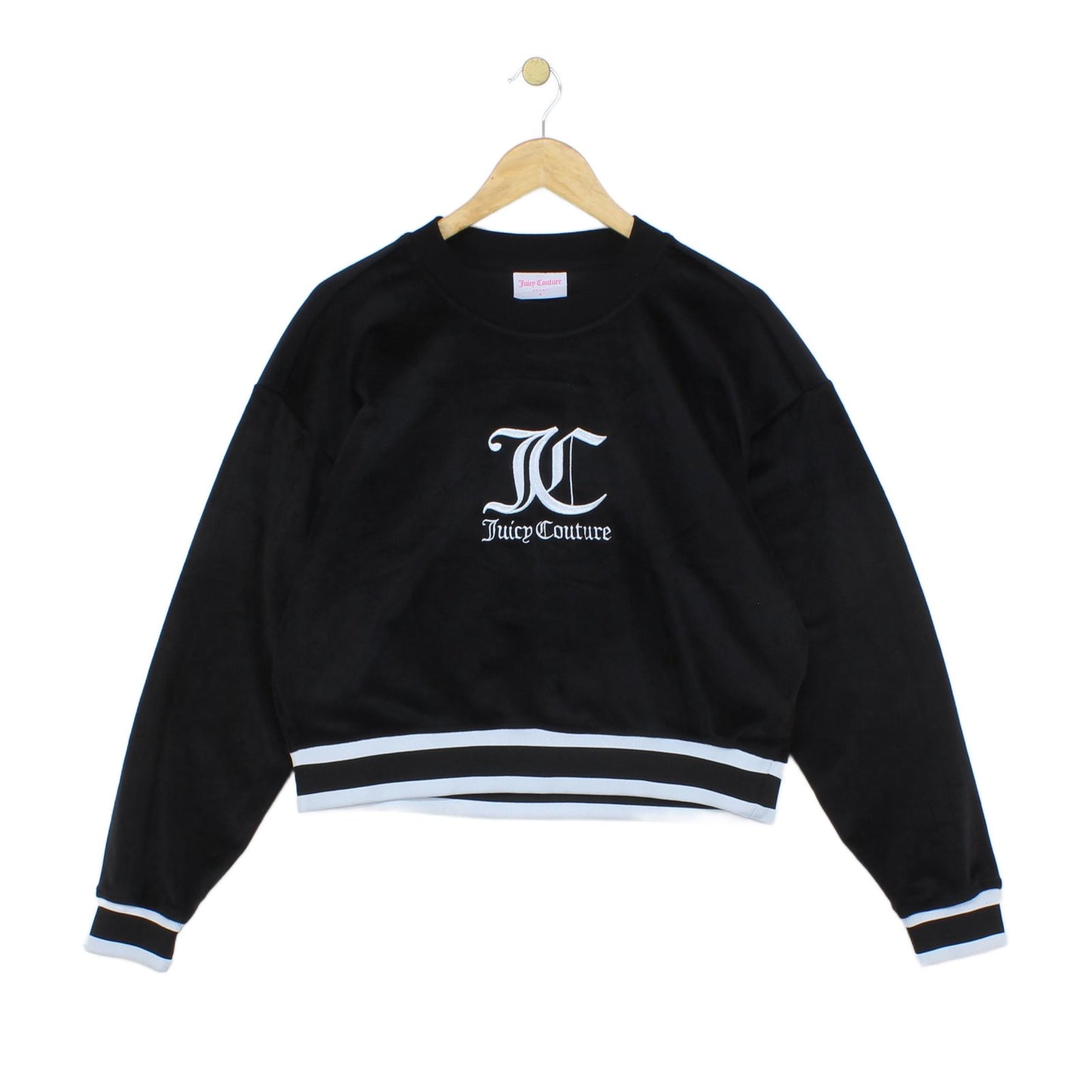 Womens Velour Sweatshirt Embroidered Logo