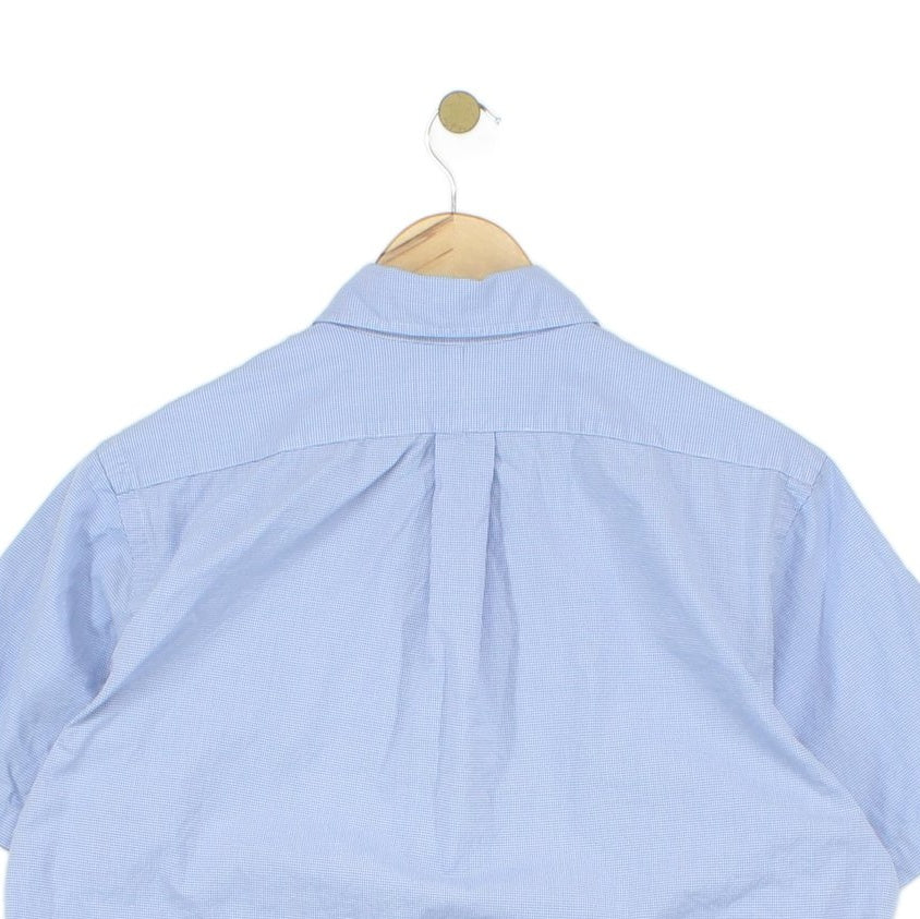 Mens Check Shirt Button Down Short Sleeve