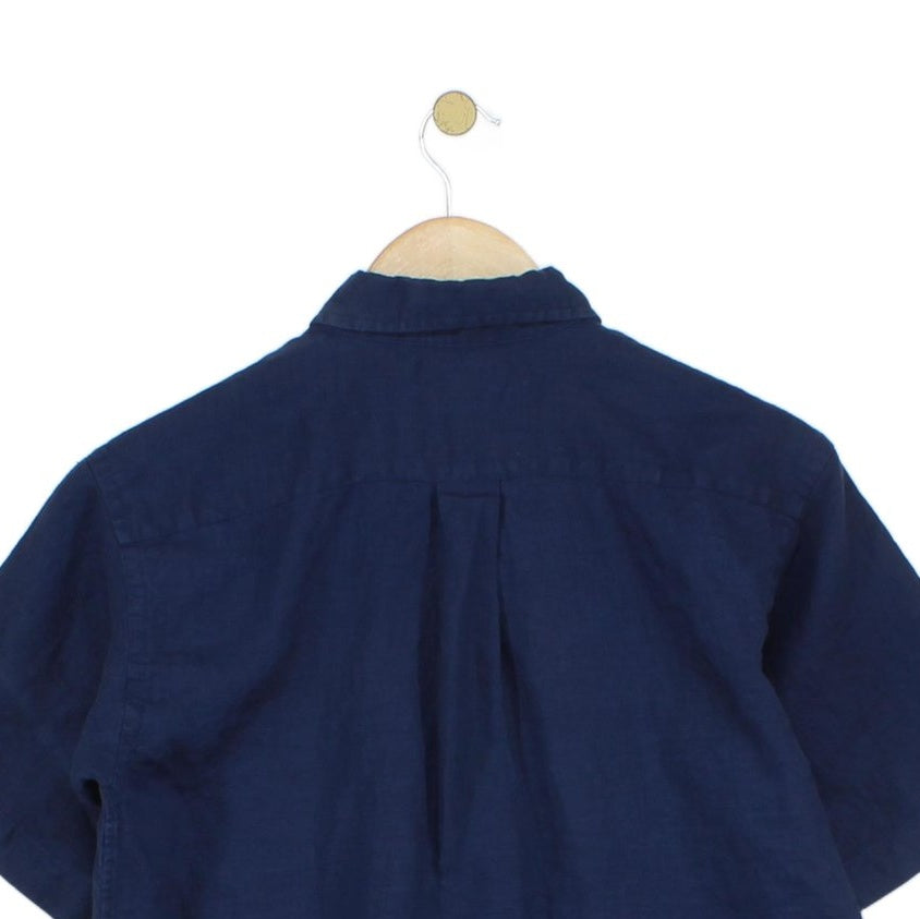Boys Linen Shirt Button Down Short Sleeve