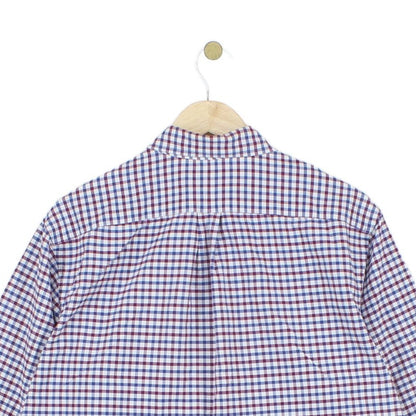 Mens Check Shirt Button Down Long Sleeve Cotton