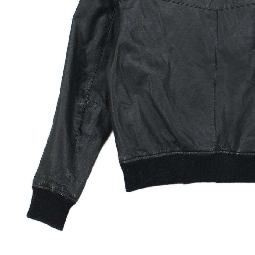 Mens Leather Jacket Biker Full Zip