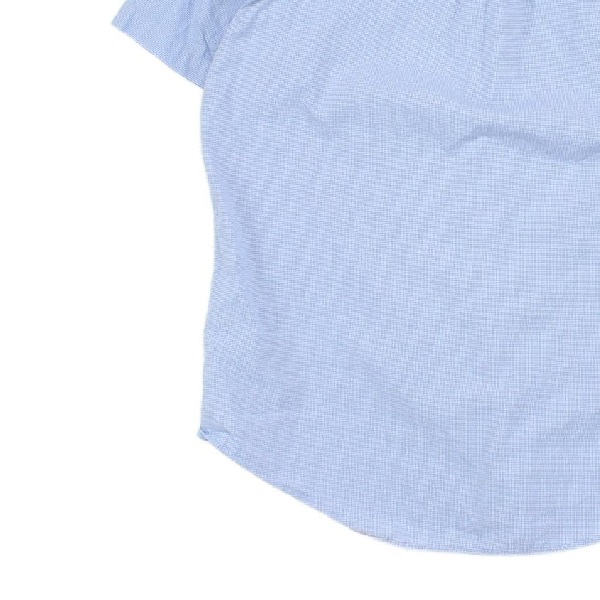 Mens Check Shirt Button Down Short Sleeve