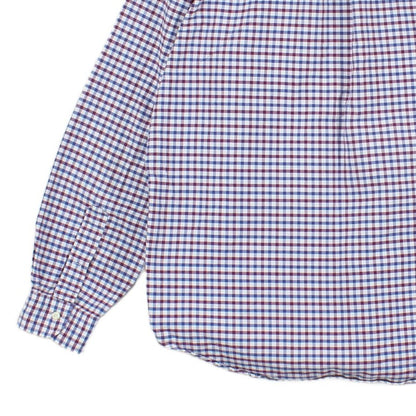 Mens Check Shirt Button Down Long Sleeve Cotton