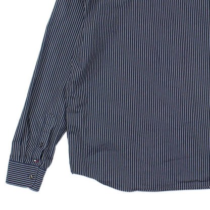 Mens Striped Shirt Button Up Long Sleeve
