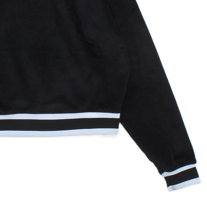 Womens Velour Sweatshirt Embroidered Logo