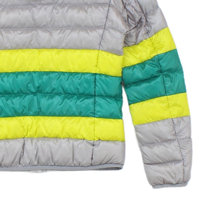 Womens Quilted Jacket Lightweight Hooded Striped Down