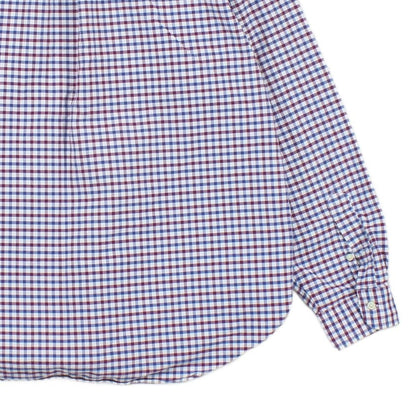 Mens Check Shirt Button Down Long Sleeve Cotton