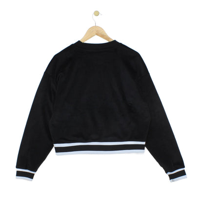 Womens Velour Sweatshirt Embroidered Logo