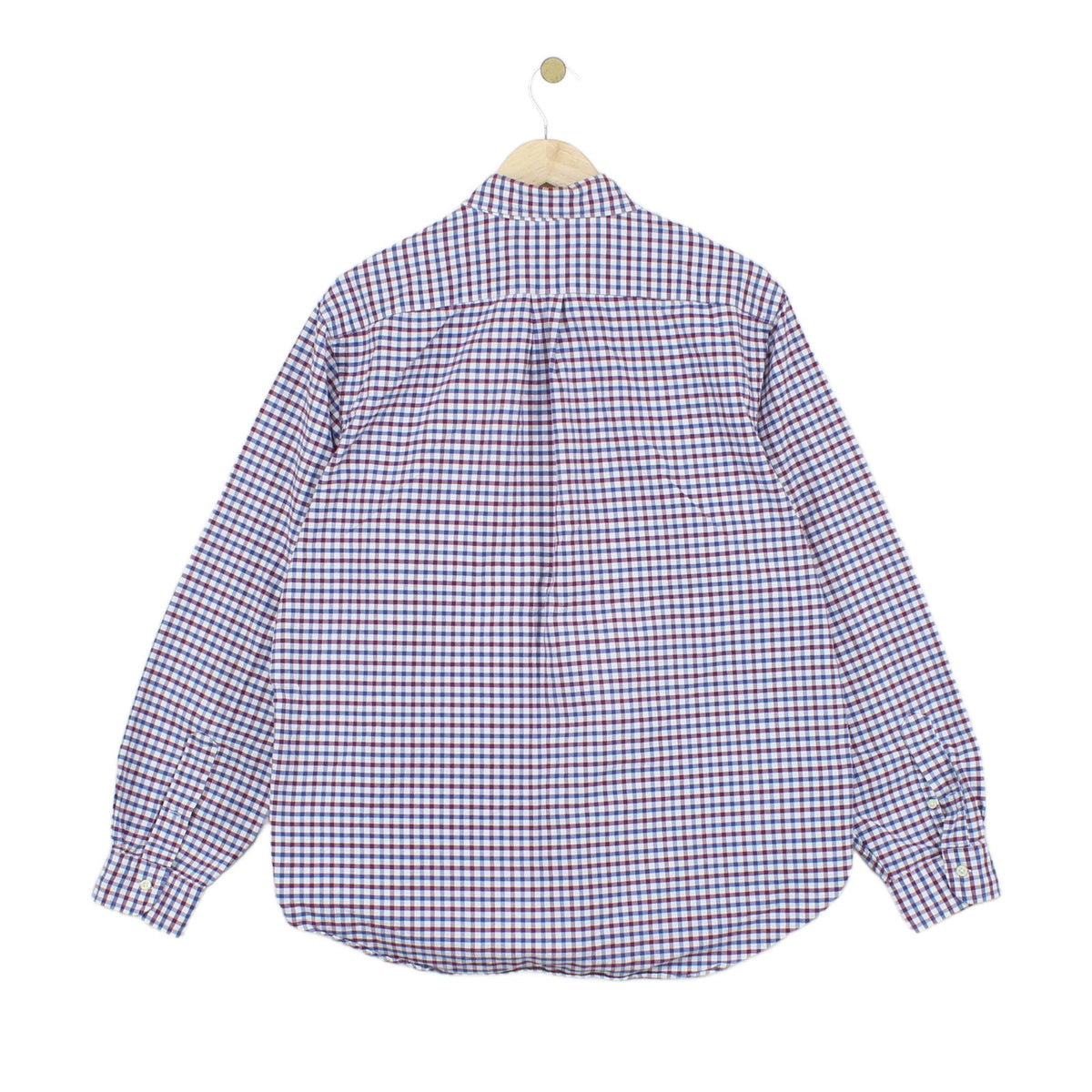 Mens Check Shirt Button Down Long Sleeve Cotton