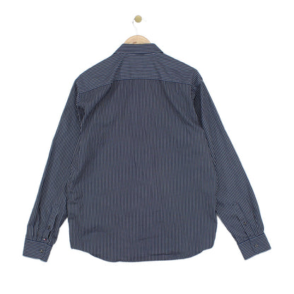 Mens Striped Shirt Button Up Long Sleeve