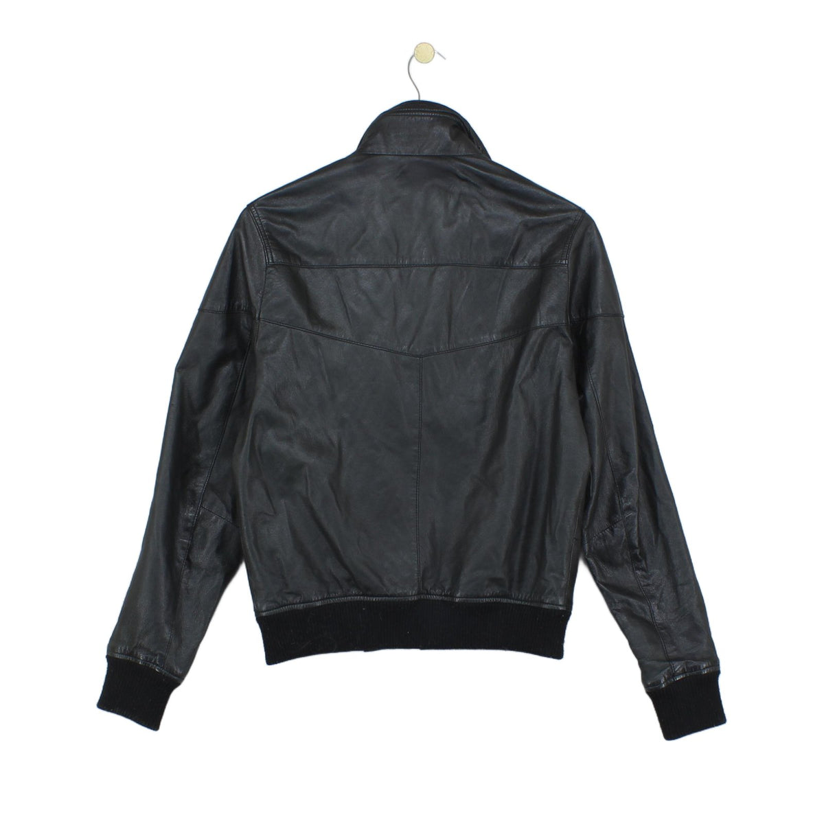 Mens Leather Jacket Biker Full Zip