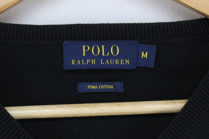 Mens V-Neck Jumper Knitwear Logo Pima Cotton