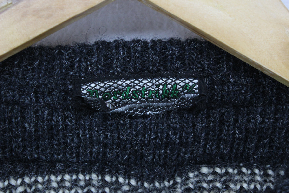 Mens Nordic Jumper Knit Buttoned Wool