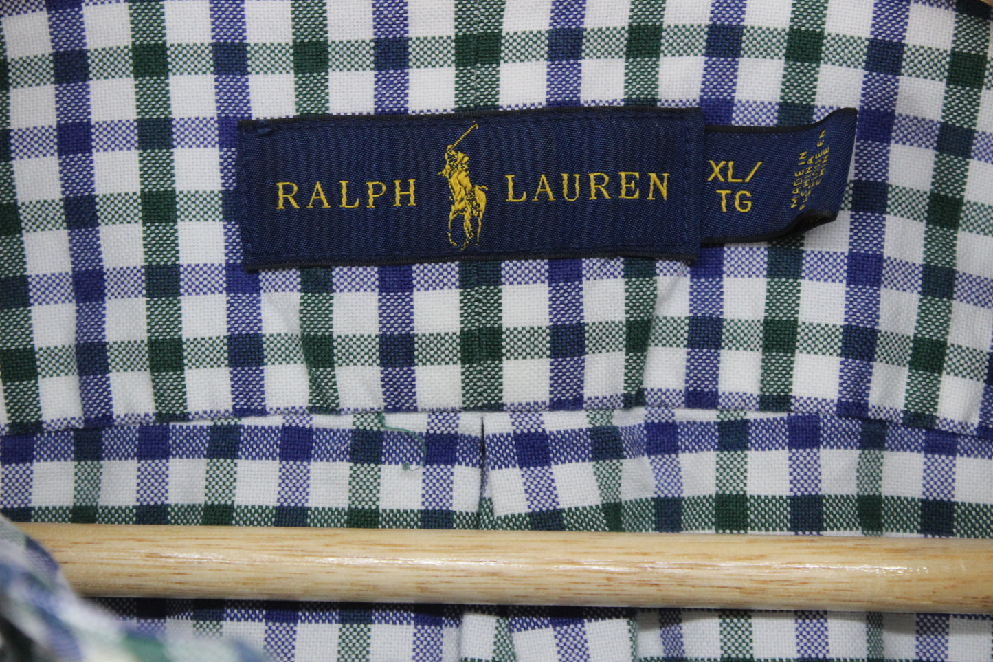 Mens Check Shirt Long Sleeve Button Up