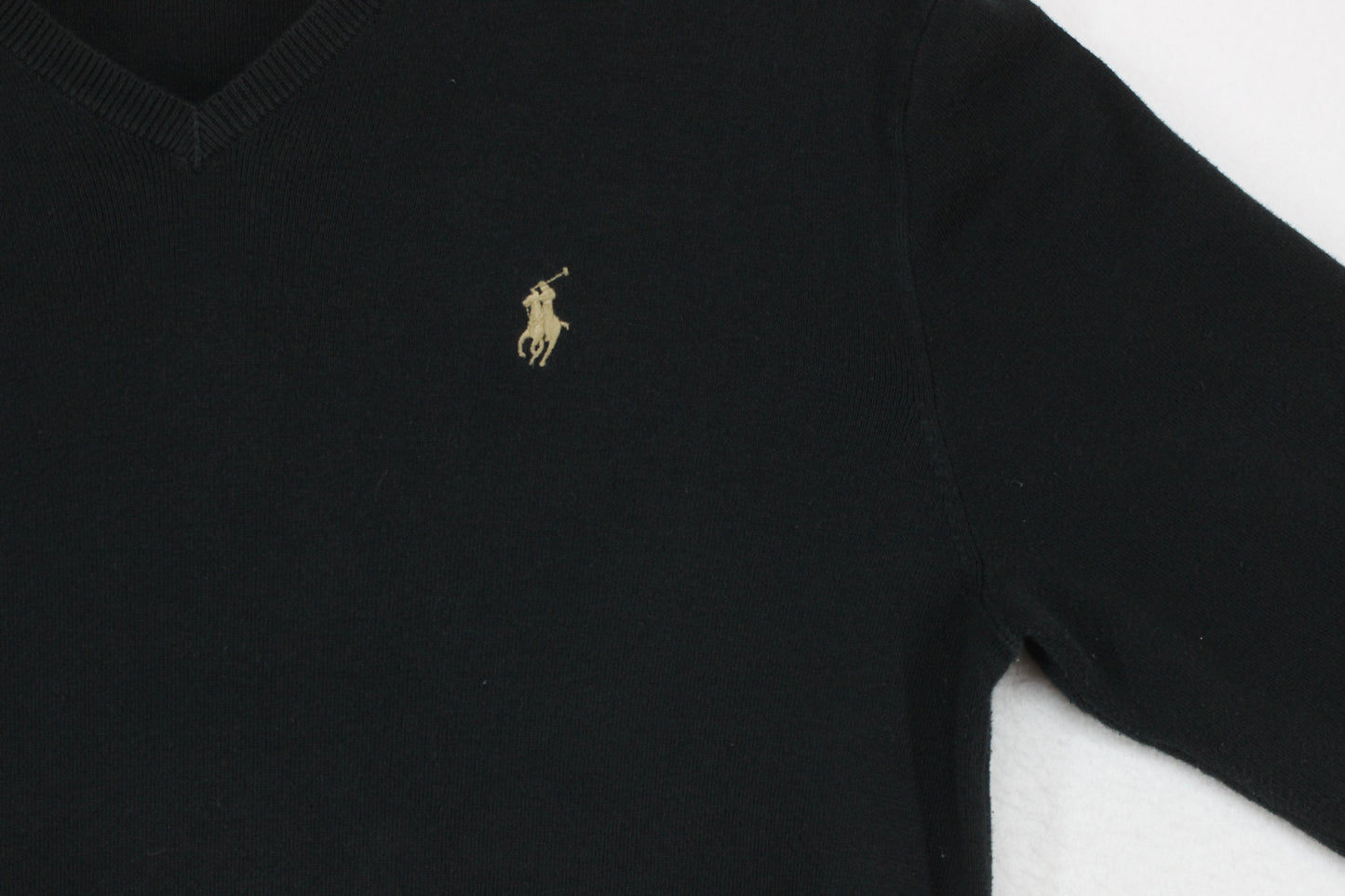 Mens V-Neck Jumper Knitwear Logo Pima Cotton