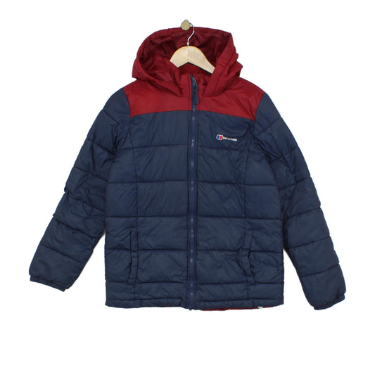 Boys Quilted Jacket Hooded Full Zip Outdoor