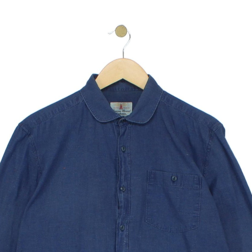 Mens Shirt Button Up Long Sleeve Cotton