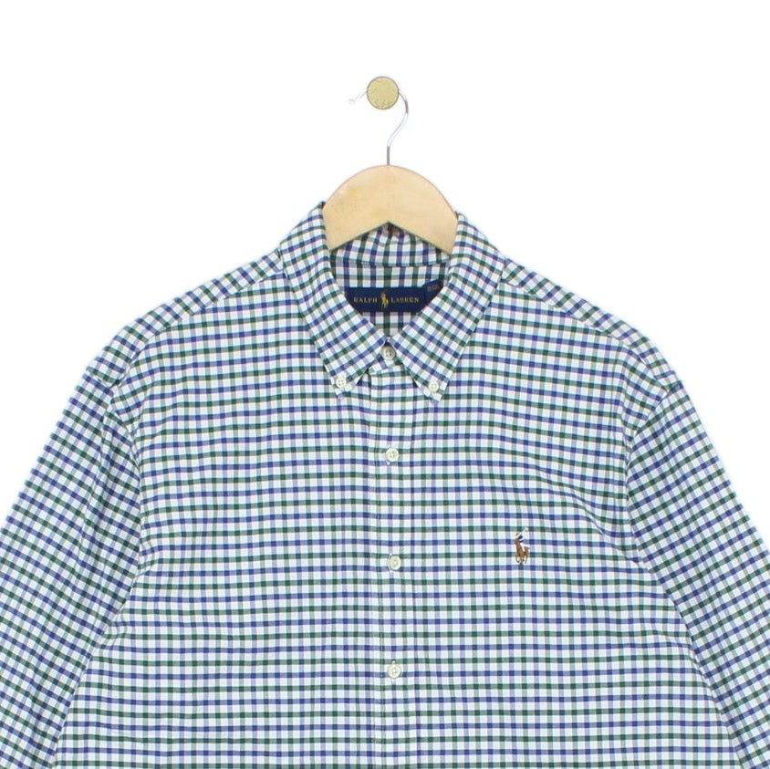 Mens Check Shirt Long Sleeve Button Up