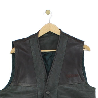 Mens Leather Hunting Vest Jacket Sleeveless