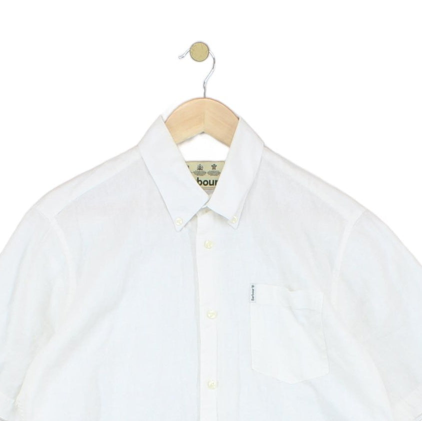 Mens Shirt Short Sleeve Linen Cotton