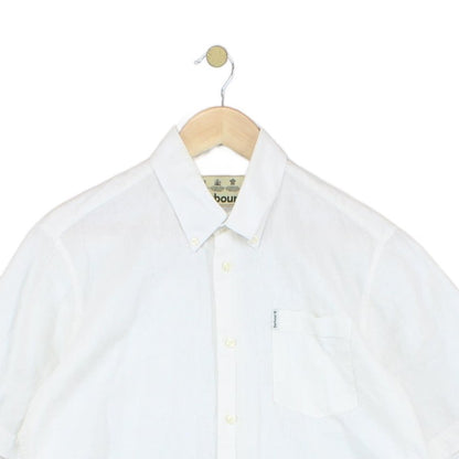 Mens Shirt Short Sleeve Linen Cotton