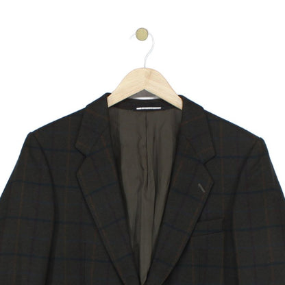 Mens Vintage Blazer Formal Check Wool