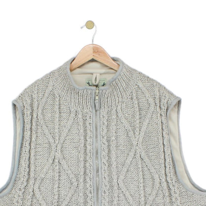 Mens Cable Knit Vest Cardigan Sleeveless