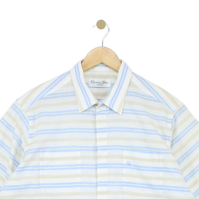 Mens Striped Shirt Short Sleeve