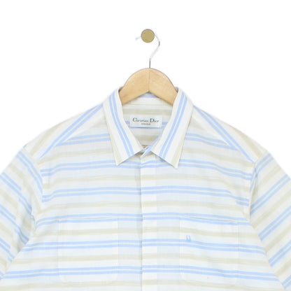 Mens Striped Shirt Short Sleeve