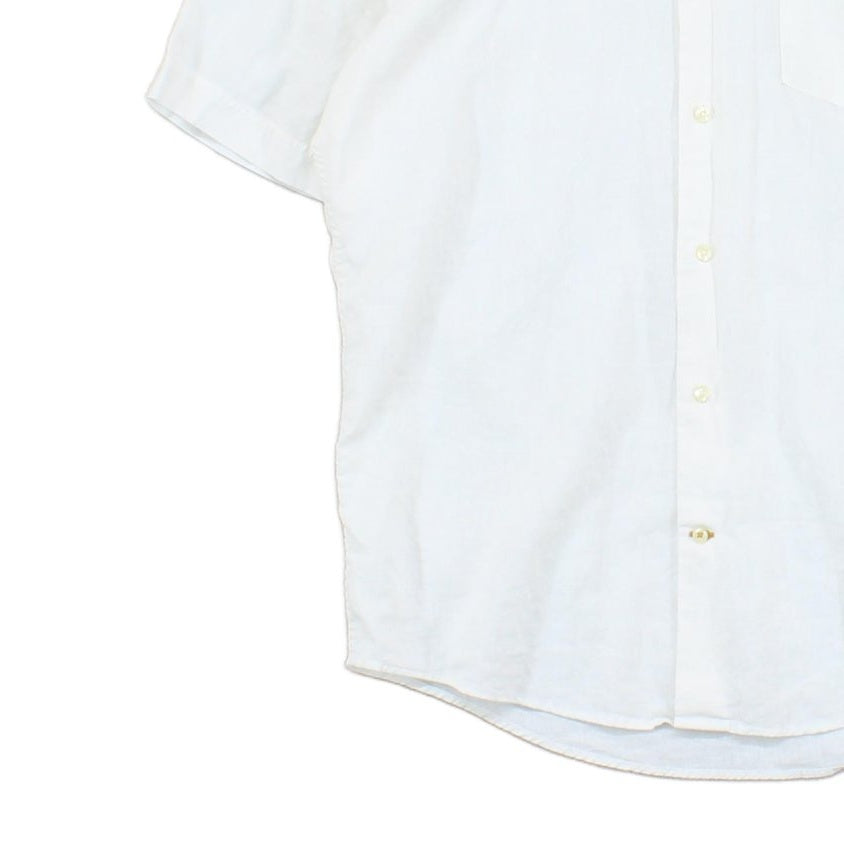 Mens Shirt Short Sleeve Linen Cotton