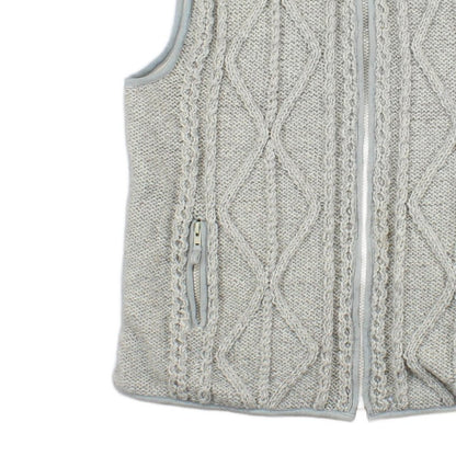 Mens Cable Knit Vest Cardigan Sleeveless