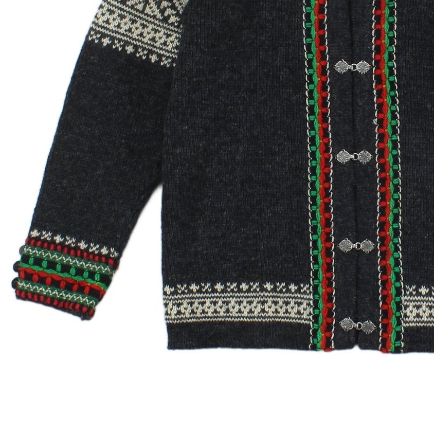 Mens Nordic Jumper Knit Buttoned Wool