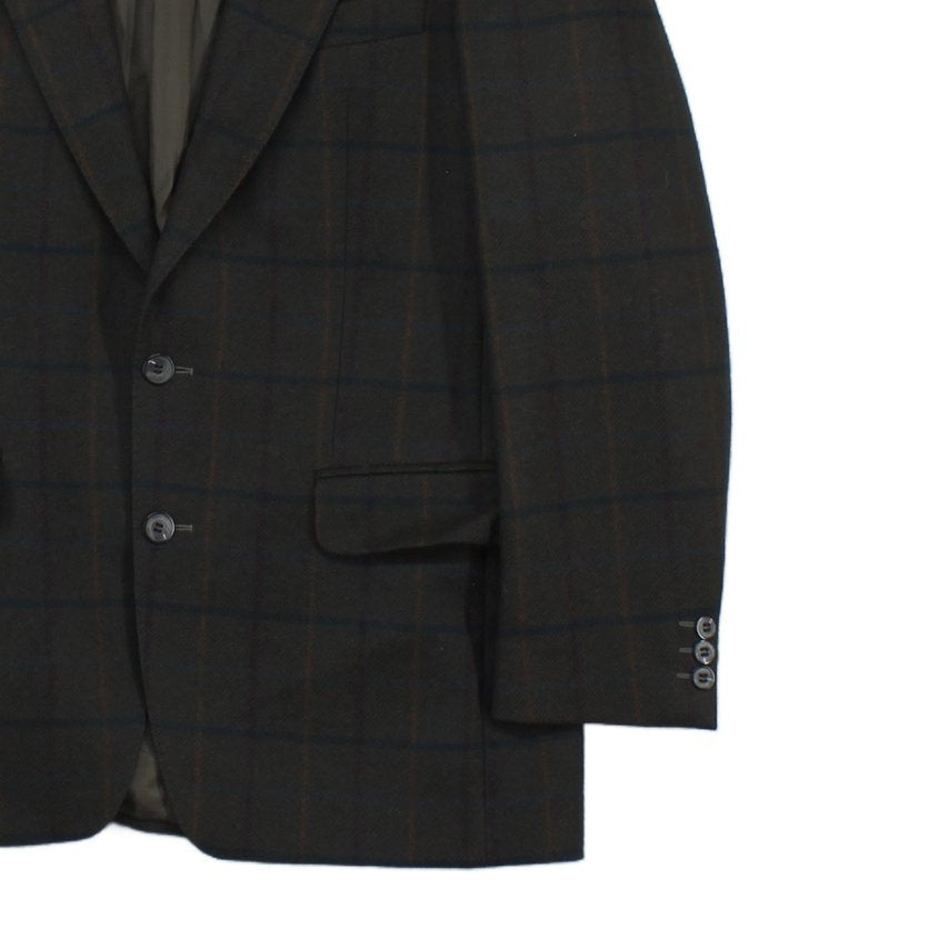 Mens Vintage Blazer Formal Check Wool