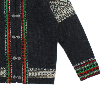 Mens Nordic Jumper Knit Buttoned Wool