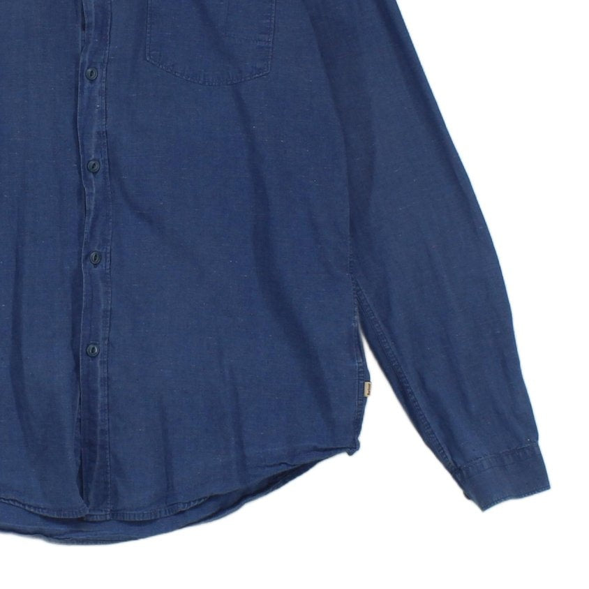 Mens Shirt Button Up Long Sleeve Cotton