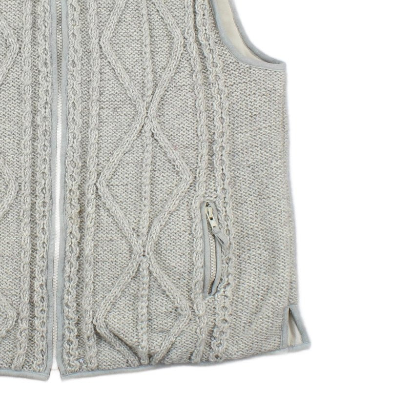 Mens Cable Knit Vest Cardigan Sleeveless