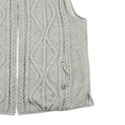 Mens Cable Knit Vest Cardigan Sleeveless