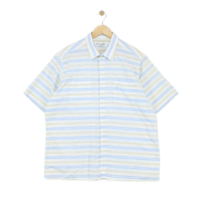 Mens Striped Shirt Short Sleeve
