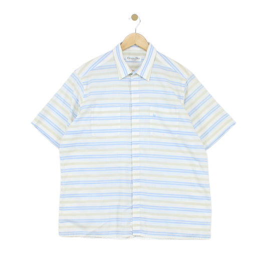 Mens Striped Shirt Short Sleeve
